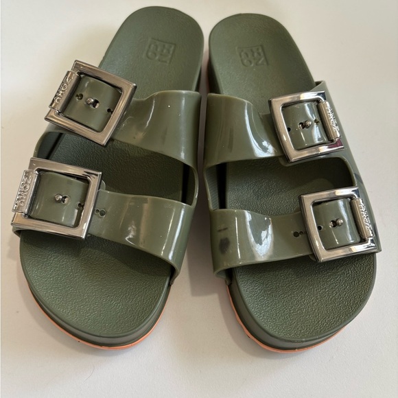 Zaxy Partner lii slides green size 8 jelly strap Arizona style big buckle - Picture 5 of 9